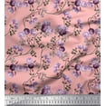 thumbnail image 1 of Soimoi Modal Satin Fabric Leaves & Peony Floral Fabric Prints by Yard 42 Inch Wide, 1 of 3