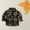 thumbnail image 2 of EnJoCho Child Boy Wraps Toddler Boys Girls Shirt Coat Jacket Plaid Long Sleeve Kids Turn Down Collar Button Tops Outwear Kids Trendy Clothing Top 6-12 Months, 2 of 6