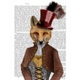 thumbnail image 3 of Fab Funky 12x14 Black Modern Framed Museum Art Print Titled - Vivienne Steampunk Fox, 3 of 5