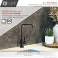 thumbnail image 3 of Stylish Melfi One-Handle Matte Black Water Tap Faucet Height 10½" K-147N, 3 of 11