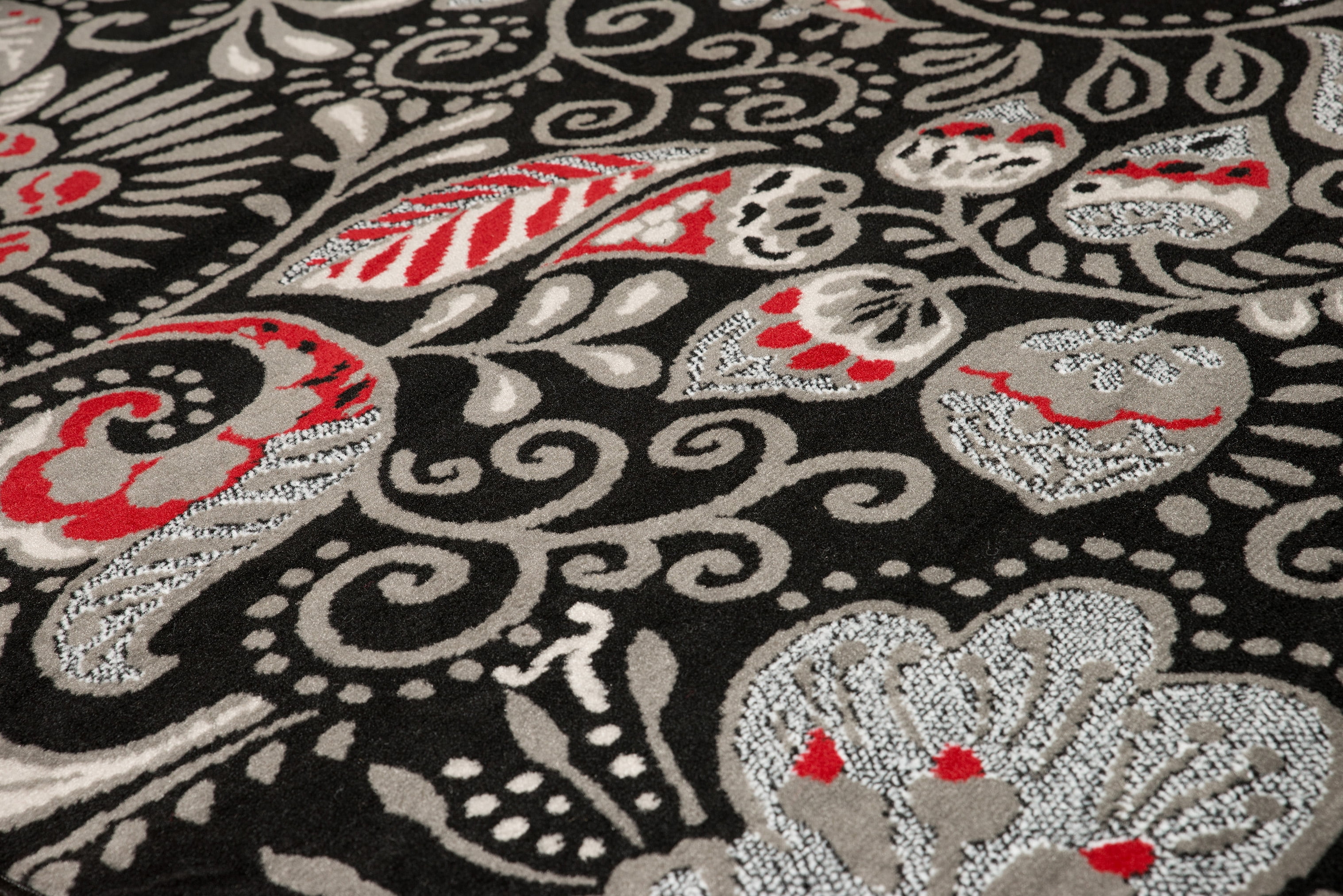 United Weavers Plaza Gina Runner Rug, Paisley Pattern, Black, 2'3 X 7'2"