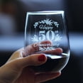thumbnail image 3 of Bevvee Stemless Wine Glass 17 oz Floral Anniversary 50 Gifts for Wine Lovers Wine Glasses, 3 of 4