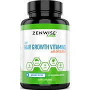 Angle View: Hair Growth Vitamins Supplement - 5000 mcg Biotin & DHT Blocker Hair Loss Treatment for Men & Women - 2 Month Supply - Vitamin A & E to Stimulate Faster Regrowth + Care for Damaged Hair - 120 Pills