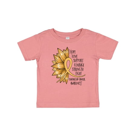 

Inktastic Childhood Cancer Awareness Sunflower Ribbon Gift Baby Boy or Baby Girl T-Shirt
