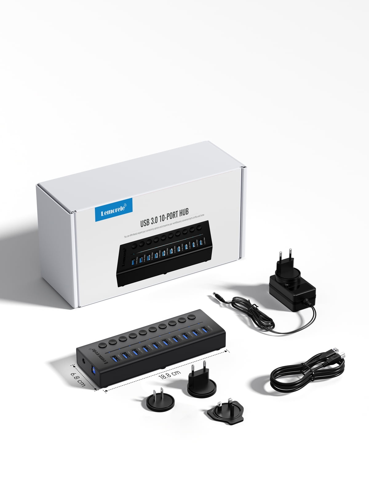 Clearance Sale!!! Lemorele 10 in 1 USB 3.0 Docking Station 5Gbps with Power Supply