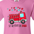 thumbnail image 4 of Inktastic Set My Heart on Fire Valentine Fire Truck with Hearts Youth T-Shirt, 4 of 5