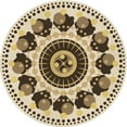thumbnail image 1 of Ahgly Company Indoor Round Patterned Khaki Gold Area Rugs, 7' Round, 1 of 6