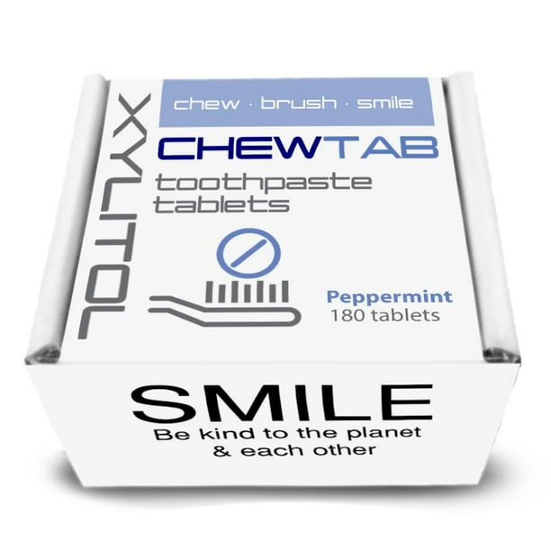 Weldental Chewtab Toothpaste Tablets Refill, Peppermint 180 Count