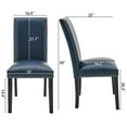 thumbnail image 2 of JESONVID Set of 4 Parsons Dining Chairs PU Leather Living Room Chair Upholstered Modern Kitchen Armless Side Chair with Solid Wood Legs Nail-Head Trim Surrounding-Blue, 2 of 8