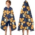 thumbnail image 3 of Happy Halloween Pumpkin Pattern Hooded Bath Towel，50"x30" for Ages 3 To 12 Kids, Quick Dry Lightweight Soft Microfiber Hood Beach Towel Cover Up for Kids, 3 of 7