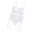 thumbnail image 3 of White Hollow-out Lencería Ropa interior Ropa de dormir SG Hugo Ropa interior de encaje sexy para mujer, 3 of 10