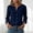 Dark Blue, variant on MOJOGO Women's Cotton Linen Shirts Button Up Shirt with Long Sleeve V Notch Neck Blouses Spring Summer Casual Tops Yellow S