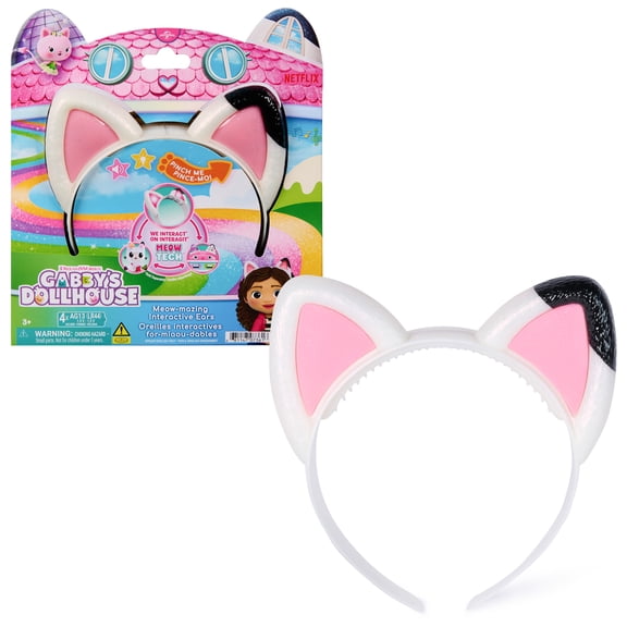 Gabby's Dollhouse Meow-mazing Interactive Ears Headband, 3 Play-Modes, Lights & Sounds