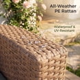 thumbnail image 4 of POTEBAN Patio Wicker Furniture Set, 4-Piece Wicker Outdoor Conversation Set with Coffee Table, Yellow Rattan Sofa Set for Balcon, Backyard, Beige, 4 of 7