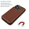 thumbnail image 3 of Takfox For Apple iPhone 14/14 Pro/14 Plus/14 Pro Max Wallet Case,With Card Slots Holder PU Leather Folio Flip Snap Closure Kickstand TPU Frame Bumper Cover,Brown, 3 of 7
