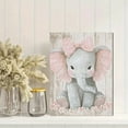 thumbnail image 2 of Cute Elephant with Bow Wall Art/Canvas Print， Perfect for Nursery Decor， Baby Girl Room Decor， Bedroom Decor， Living Room Decor， and Girls Room Decor, 2 of 8