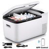 ICECO GO20 12V Portable Refrigerator, Separate Control Dual Zone, 21 Quart Car Freezer Fridge with 5 Year Warranty Secop Compressor,Compact Electric Cooler for Car & Home Use, 0℉～50℉, DC & AC,White