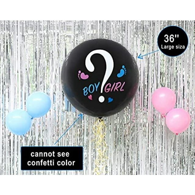 Globo revelador de género con confeti y dardos, globos negros de 36 pulgadas x2 con confet YESHOW YESHOW