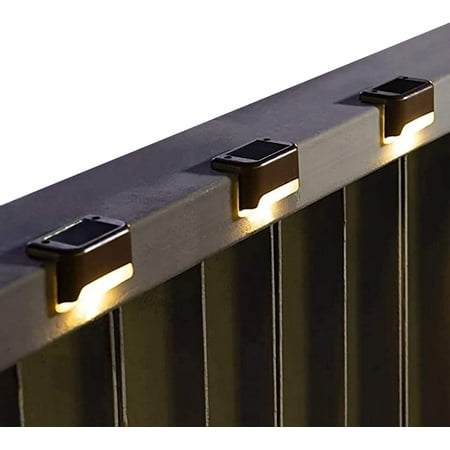 

8 Pck Solar Deck Lights Fence Post Solar Lights for Patio Pool Stairs Step and Pathway Weatherproof LED Deck Lights Solar Powered Outdoor Lights(Black - Warm White)