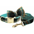 thumbnail image 6 of UOSIA Bow Tie Dog Collar Harness and Leash Set Elegant Plaid Girl Dog Collar, 6 of 6