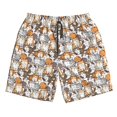 thumbnail image 2 of Honeii's Cartoon Cat 1 Print Men's Casual Shorts with Drawstring，Swim Trunks Quick Dry Beach Shorts, 2 of 5