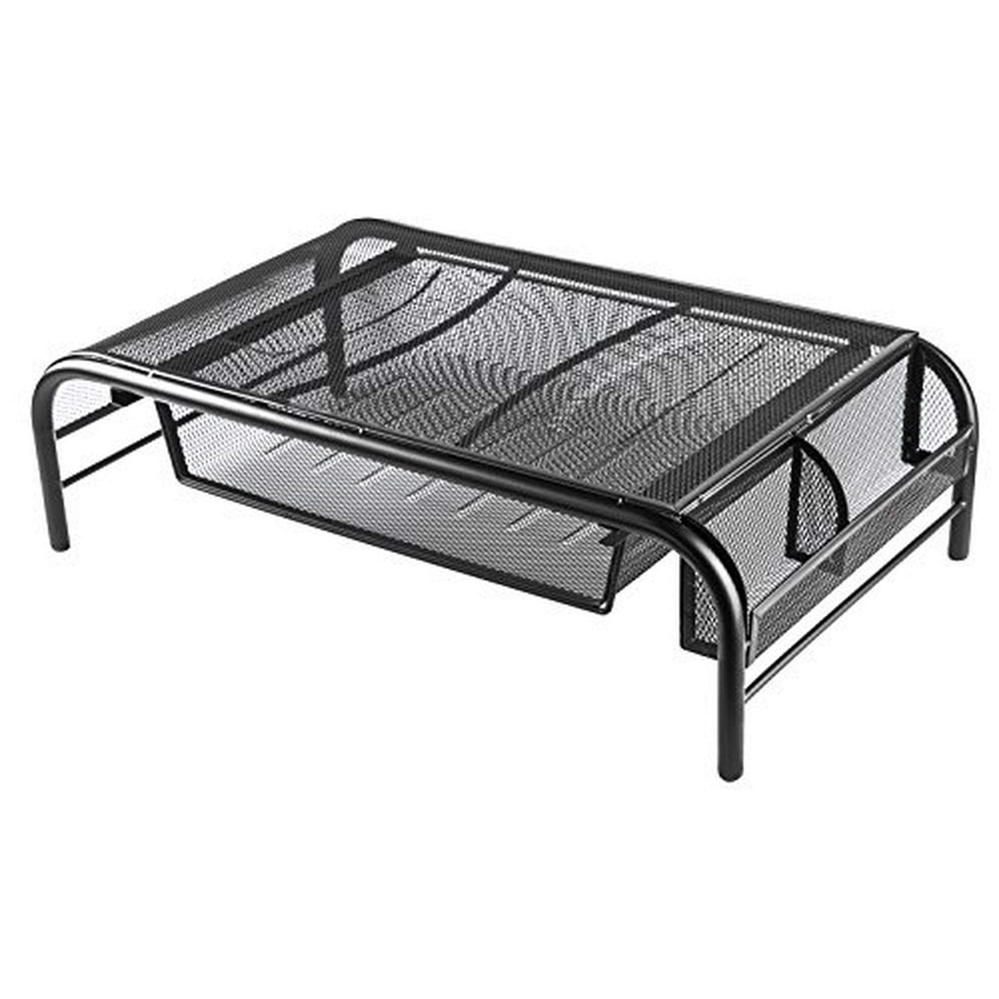 Halter Mesh Monitor Stand Riser Computer Desk Organizer Black