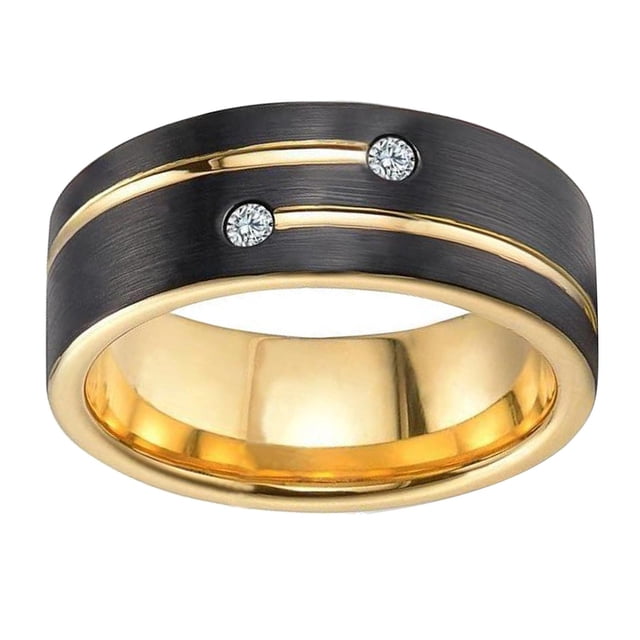 segolike Simple 8mm Width Diamond-encrusted & Polished Edge Rings for Womens 9 9
