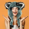 thumbnail image 3 of HUANBAI Adorable Fuzzy Cat Ear Hat With Colorful Star Braids Perfect For Animal Lovers And istas, 3 of 4