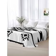 thumbnail image 5 of White Black Boho Twim XL Size Flat Sheet, Wrinkleproof & Fadeproof Cooling Flat Bed Sheet Only, Southwest Ethnic Abstract Geometric Breathable Soft Bedding Top Sheets 66 x 102 Inches, 5 of 8