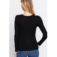 thumbnail image 2 of TheLovely Women's & Juniors Casual Long Sleeve V-Neck Thermal T-Shirts Top, 2 of 4