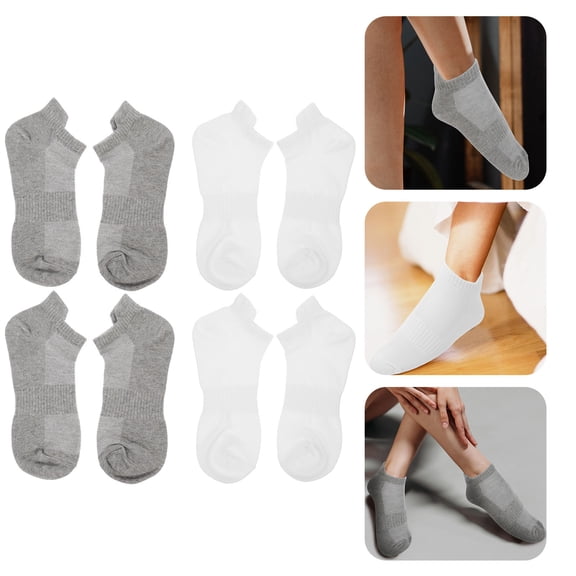 MOKKHNB 4 Pairs Breathable Cotton Socks for Men and Women, Comfortable Running and Sports Socks, Assorted Colors for Daily Wear