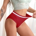 thumbnail image 2 of WZXFASHION Culottes Taille Haute Sans Coutures pour Femmes Entrejambe en Coton Abdomen Filles Aguichant Respirantes Sans Coutures Culottes pour Dames Culottes pour Femmes Rouges G, 2 of 7