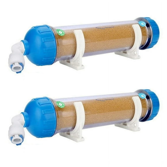 2X Water Filter Refillable T33 Housing DIY Fill Water Filter with Ion Exchange Resin Transparent Reverse Osmosi