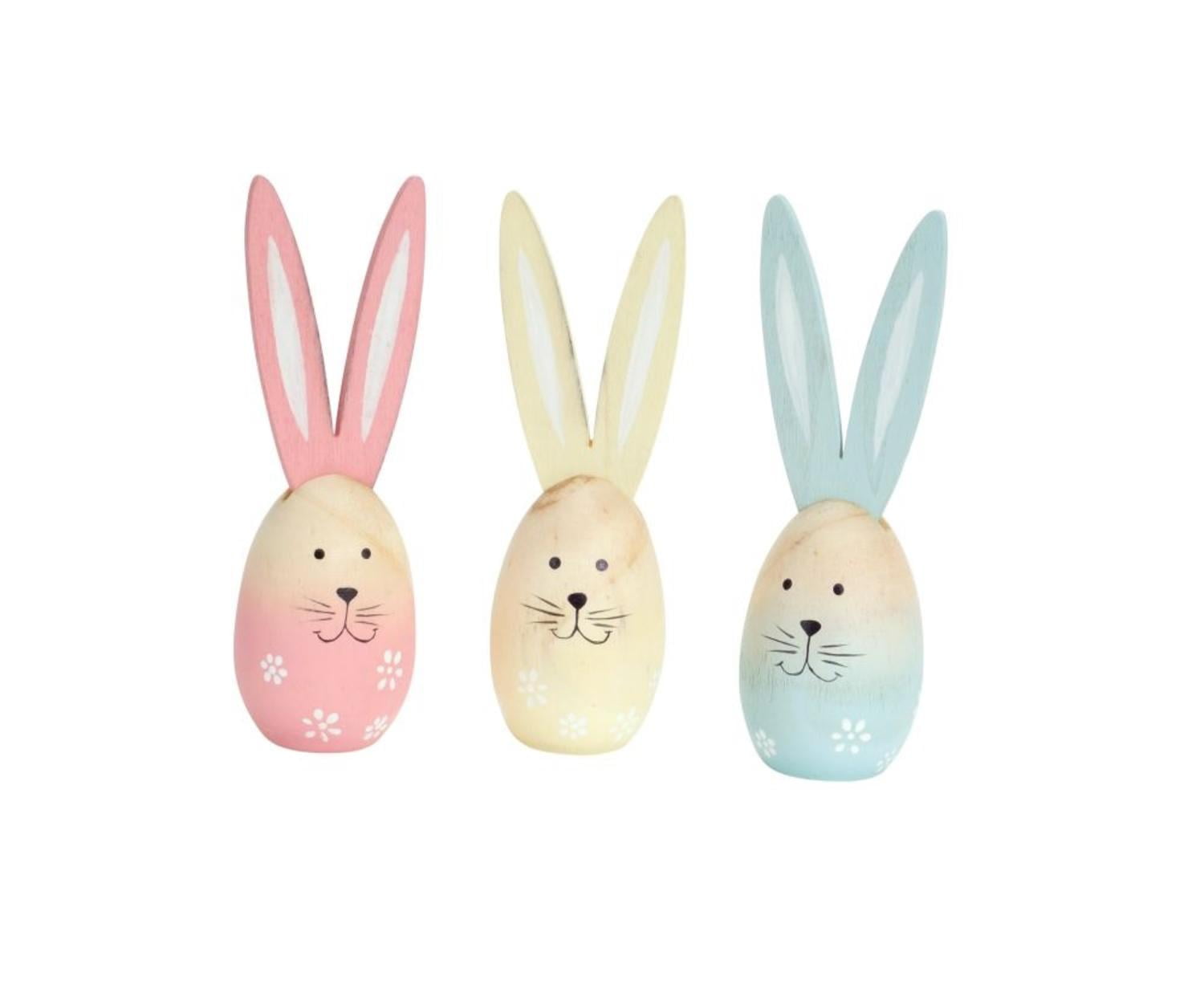 Club Pack of 12 Ombre Blue, Yellow and Pink Easter Egg Bunny Spring Decorations... by Melrose