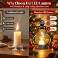 thumbnail image 5 of Vintage Christmas LED Lantern, Silver Hurricane Lamp with Flickering Flameless Candle, Battery Operated Tabletop & Hanging Light for Indoor Christmas Holiday Decor, 5 of 7