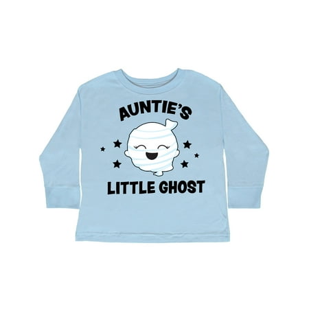 

Inktastic Cute Auntie s Little Ghost with Stars Gift Toddler Toddler Girl Long Sleeve T-Shirt