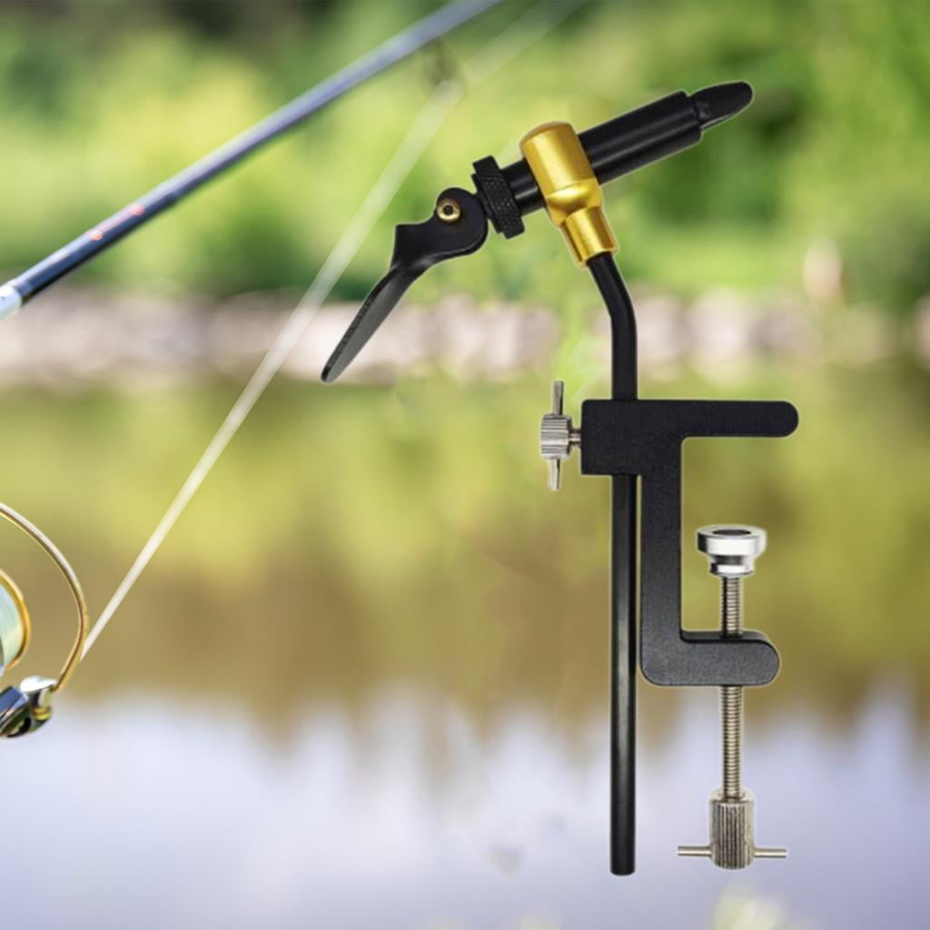Wswqop Rotary Fly Tying Vise Easy to Use C Clamp Hook Professionals Fishing Accessories