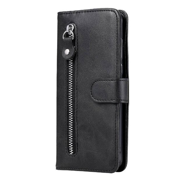 Estuche de Cuero PU con Cierre para iPhone 13 PRO MAX , Funda Protectora con Billetera y Correa