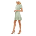 thumbnail image 3 of SPEECHLESS Womens Green Eyelet Zippered Lined Elastic Cuffs Ruffled Pouf Sleeve Crew Neck Mini Fit + Flare Dress XXL, 3 of 4