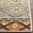thumbnail image 3 of SAFAVIEH Veranda Dogon Geometric Indoor/Outdoor Area Rug, Green/Terracotta, 6'7" x 6'7" Square, 3 of 12