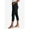 thumbnail image 3 of Jessica London Women's Plus Size Comfort Waist Stretch Denim Lace-Up Capri, 3 of 3