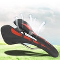 thumbnail image 4 of Sillín ergonómico para bicicleta de montaña, funda de cojín hueca, accesorio para ciclismo (negro y rojo), 4 of 12
