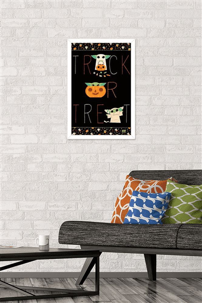 Star Wars: The Mandalorian - Grogu Trick Or Treat Wall Poster, 14.725" x 22.375", Framed