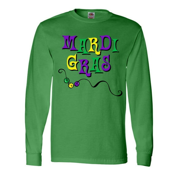 Inktastic Mardi Gras Beads Long Sleeve T-Shirt