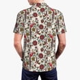 thumbnail image 3 of Balery Dark Enchanted Flowers And Birds Printed Men’s Short Sleeve Polo Shirt, Midweight Men's Shirt,Golf Polo shirts -XX-Large, 3 of 8