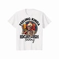 thumbnail image 1 of Celebra tu actitud con esta camiseta: «IDGAF - ISH TODAY» y una combinación de calaveras., 1 of 6