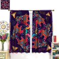 thumbnail image 3 of Vintage Indian Curtains Tropical Abstract Elephant Geometric Element Pattern Printed Curtains Bedroom Living Room Decoration Blackout Curtains W63 * L63 Inch, 3 of 8