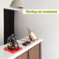 thumbnail image 2 of Lucky Cat Buena Suerte, con Brazo Móvil con Energía Solar, Decoración del Coche para La Oficina En El Hogar, Altura 7,5 Cm (Color: Negro), 2 of 5