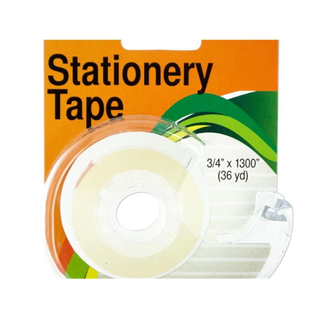 Kole Imports HW974-12 Clear Stationery Tape in Dispenser, 12 Piece -Pack of 12