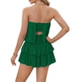 thumbnail image 3 of Smocked Jumpsuit Strapless Women Off The Shoulder Romper Flowy Strapless Playsuits, 3 of 4